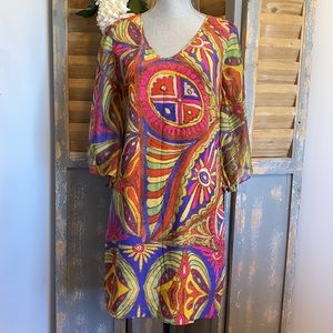 Cluny 💯% SILK Butterfly sleeve tunic dress